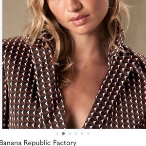 Banana Republic Factory Brown and White Patterned Jacket long and lean blazer